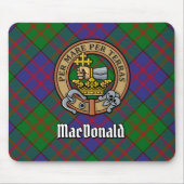 Clan MacDonald Wappen über Tartan Mousepad (Vorne)