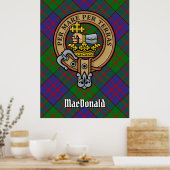 Clan MacDonald Wappen über Tartan Poster (Küche)