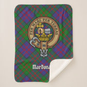 Clan MacDonald Wappen über Tartan Sherpadecke (Vorderseite)