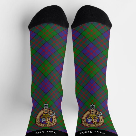 Clan MacDonald Wappen über Tartan Socks Socken (Oben)