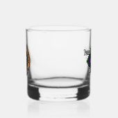 Clan MacDonald Wappen über Tartan Whiskyglas (Links)