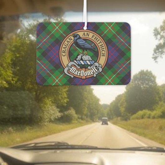 Clan MacDonell of Glengarry Crest over Tartan Autolufterfrischer