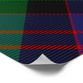 Clan MacDonell of Glengarry Wappen über Tartan Poster (Ecke)