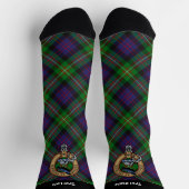 Clan MacDonell of Glengarry Wappen über Tartan Socken (Oben)