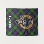 Clan MacDonell of Glengarry Wappen über Tartan Wandteppich (Vorderseite (Horizontal))