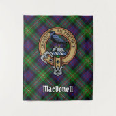 Clan MacDonell of Glengarry Wappen über Tartan Wandteppich (Vorderseite)
