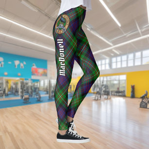 Clan MacDonell von Glengarry Wappen über Tartan Leggings