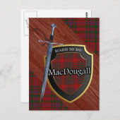Clan MacDougall Tartan Sword & Shield Postkarte (Vorne/Hinten)