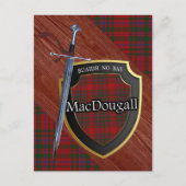 Clan MacDougall Tartan Sword & Shield Postkarte (Vorderseite)
