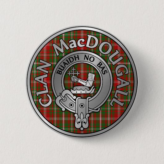 Clan MacDougall Wappen & Tartan Button (Vorderseite)