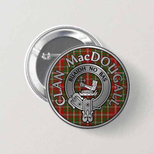 Clan MacDougall Wappen & Tartan Button (Vorne & Hinten)