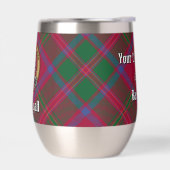 Clan MacDougall Wappen über Tartan (Links)