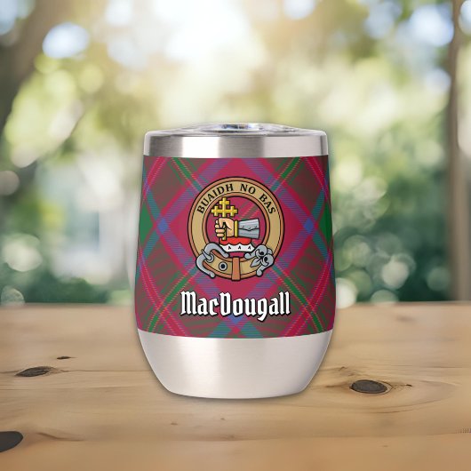 Clan MacDougall Wappen über Tartan