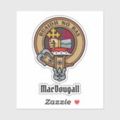 Clan MacDougall Wappen über Tartan Aufkleber (Blatt)