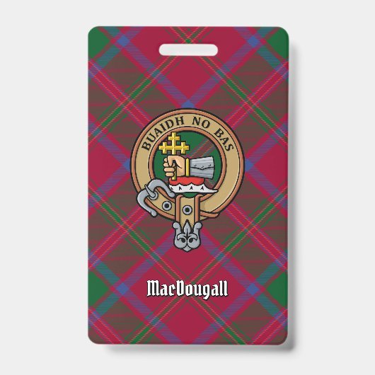 Clan MacDougall Wappen über Tartan Ausweis (Vorderseite)