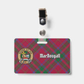 Clan MacDougall Wappen über Tartan Ausweis (Vorderseite mit Clip)
