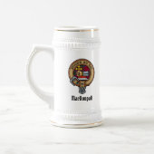 Clan MacDougall Wappen über Tartan Bierglas (Links)