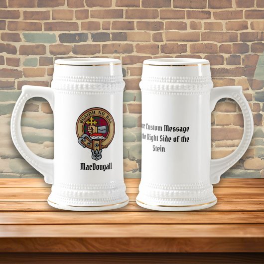 Clan MacDougall Wappen über Tartan Bierglas