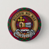 Clan MacDougall Wappen über Tartan Button (Vorderseite)