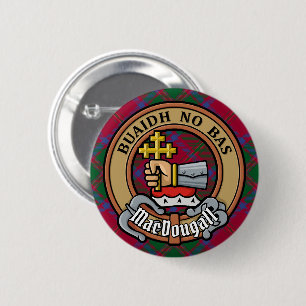 Clan MacDougall Wappen über Tartan Button