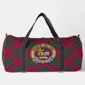 Clan MacDougall-Wappen über Tartan Duffle Bag (Vorderseite)