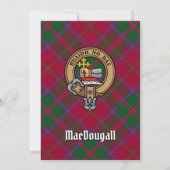 Clan MacDougall Wappen über Tartan Einladung (Rückseite)