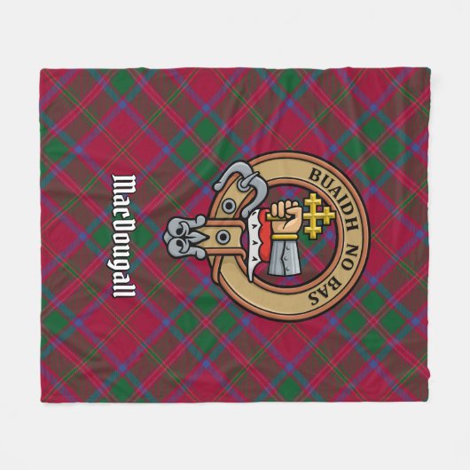 Clan MacDougall Wappen über Tartan Fleecedecke (Vorderseite (Horizontal))