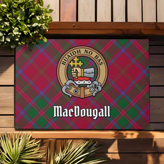 Clan MacDougall Wappen über Tartan Fußmatte