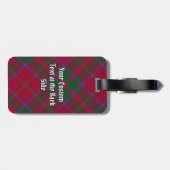 Clan MacDougall Wappen über Tartan Gepäckanhänger (Rückseite horizontal)