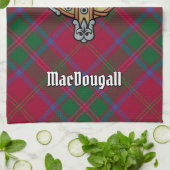 Clan MacDougall Wappen über Tartan Geschirrtuch (Gefaltet)