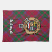 Clan MacDougall Wappen über Tartan Geschirrtuch (Horizontal)