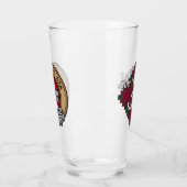 Clan MacDougall Wappen über Tartan Glas (Links)