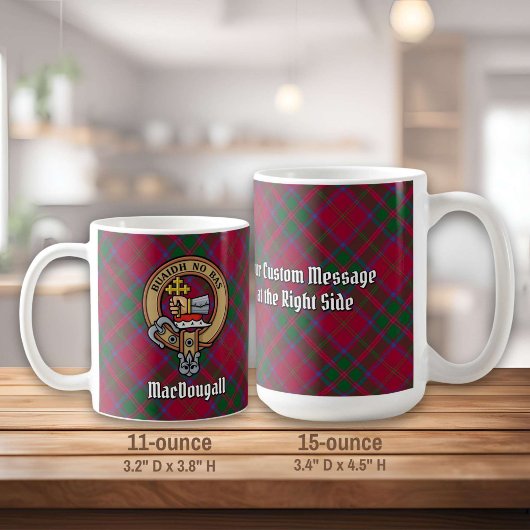 Clan MacDougall Wappen über Tartan Kaffeetasse