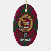 Clan MacDougall Wappen über Tartan Keramik Ornament (Rechts)