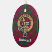 Clan MacDougall Wappen über Tartan Keramik Ornament (Links)