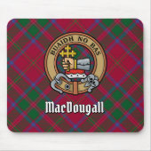 Clan MacDougall Wappen über Tartan Mousepad (Vorne)
