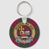 Clan MacDougall Wappen über Tartan Schlüsselanhänger (Vorderseite)