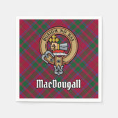 Clan MacDougall Wappen über Tartan Serviette (Vorderseite)