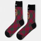 Clan MacDougall Wappen über Tartan Socken (Linkes Detail)