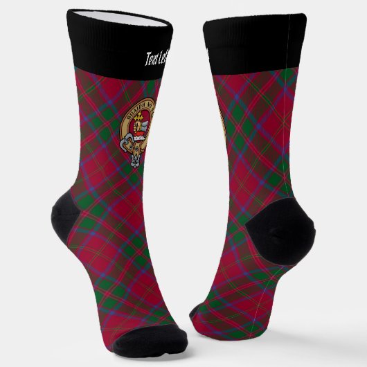 Clan MacDougall Wappen über Tartan Socken (Gewinkelt)
