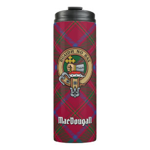 Clan MacDougall Wappen über Tartan Thermosbecher
