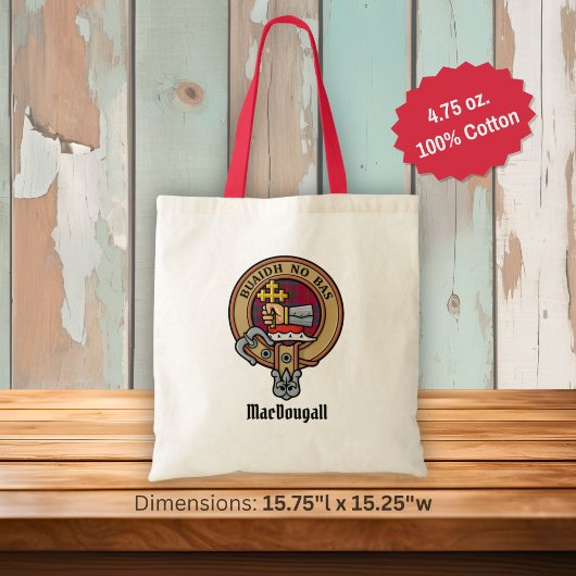 Clan MacDougall Wappen über Tartan Tragetasche