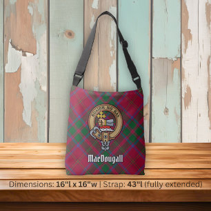 Clan MacDougall-Wappen über Tartan Tragetaschen Mit Langen Trägern