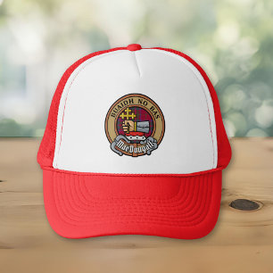 Clan MacDougall Wappen über Tartan Truckerkappe