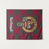 Clan MacDougall Wappen über Tartan Wandteppich (Vorderseite (Horizontal))