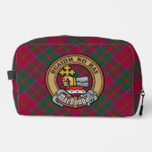 Clan MacDougall-Wappen über Tartan Waschbeutel (Vorderseite)