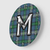 Clan MacDowall McDowell Letter M Monogram Tartan Große Wanduhr (Winkel)