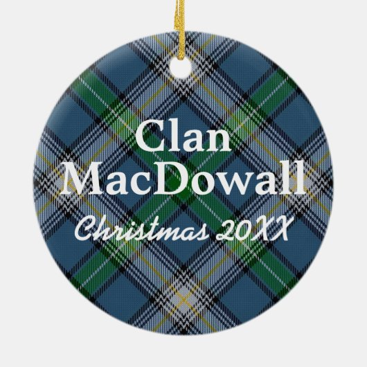 Clan MacDowall Scottish Tartan Keramik Ornament (Hinten)
