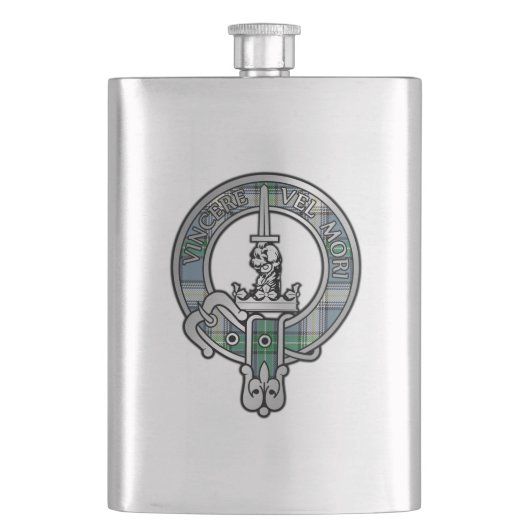 Clan MacDowall Wappen & Tartan Flask Flachmann (Vorderseite)