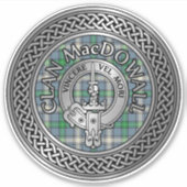 Clan MacDowall Wappen & Tartan Knot Aufkleber (Vorderseite)